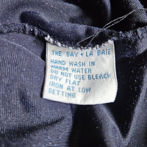 Size L Vintage 1990s Principles Blue Velour Top - Picture 5 of 5